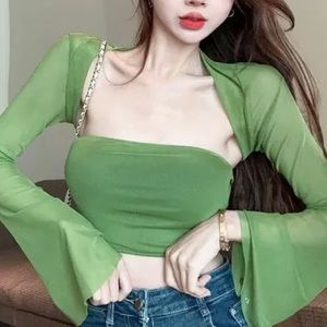 Green Mesh Bolero/Shrug